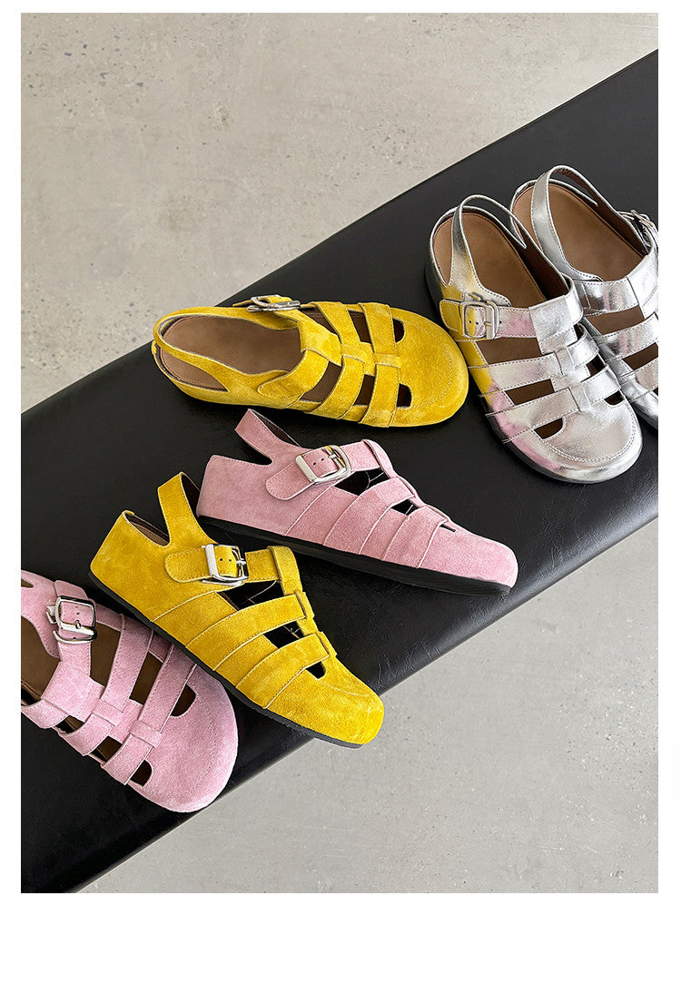 Karin Luna Full Layer Inside and Out~Basic Versatile Perforated Round Toe Birkenstock Shoes