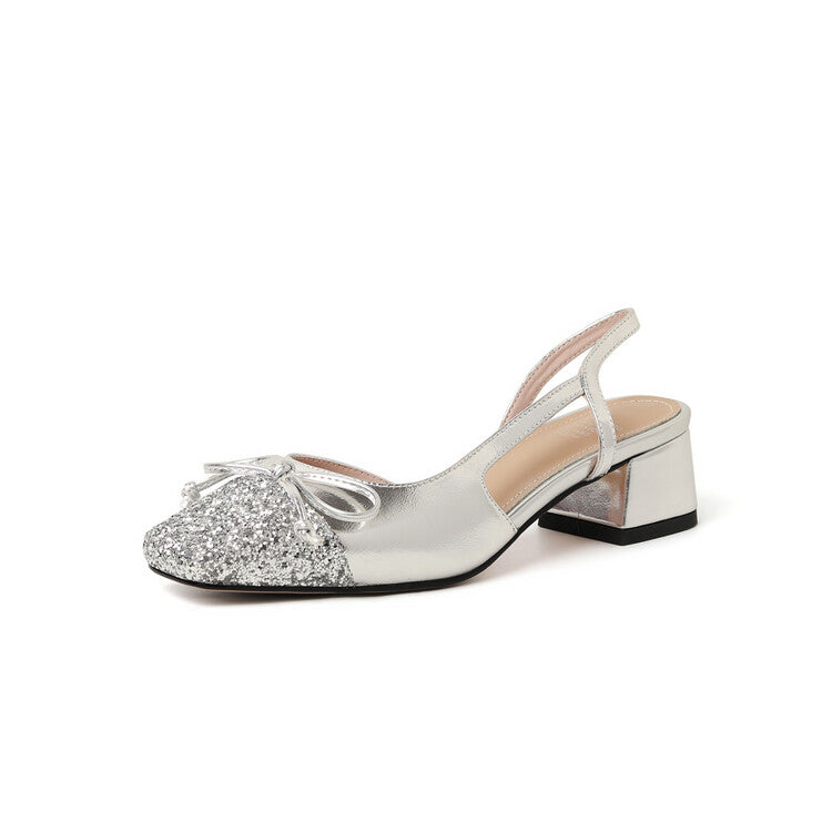 Karin Luna In Stock Spot Goods  Square Head Butterfly Knot Square Toe Unique Gretel Sandals