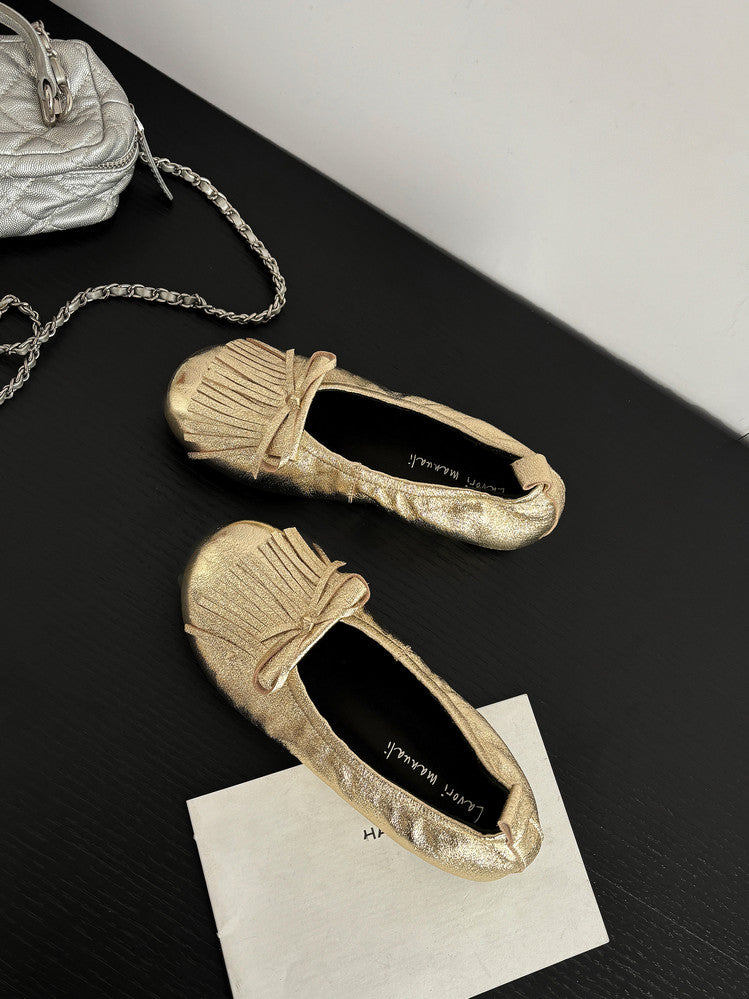 Karin Luna In Stock Spot Goods   Tassel Round Toe Hidden Wedge Mary Jane Shoes