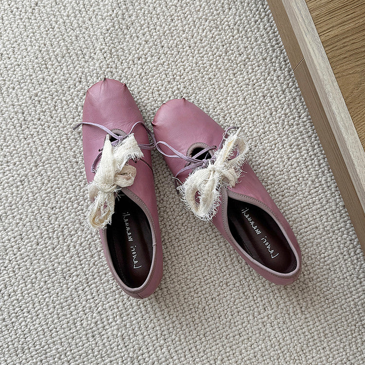 Karin Luna In Stock In Stock  Xiaohongshu Hot Sale Full Leather Round Toe Deep Mouth Single Shoes