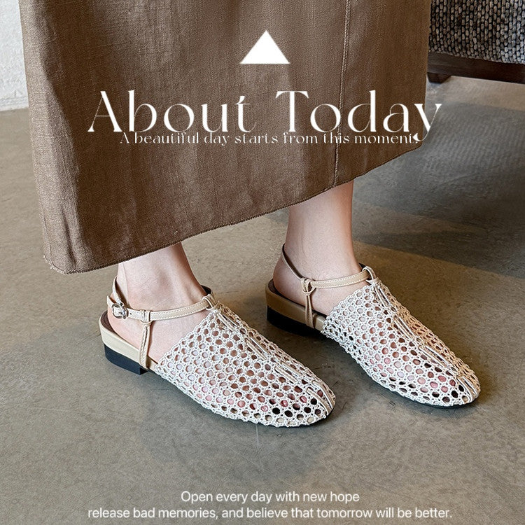 Karin Luna In Stock Spot Goods  Resort Style Series~Casual woven closed-toe flat sandals