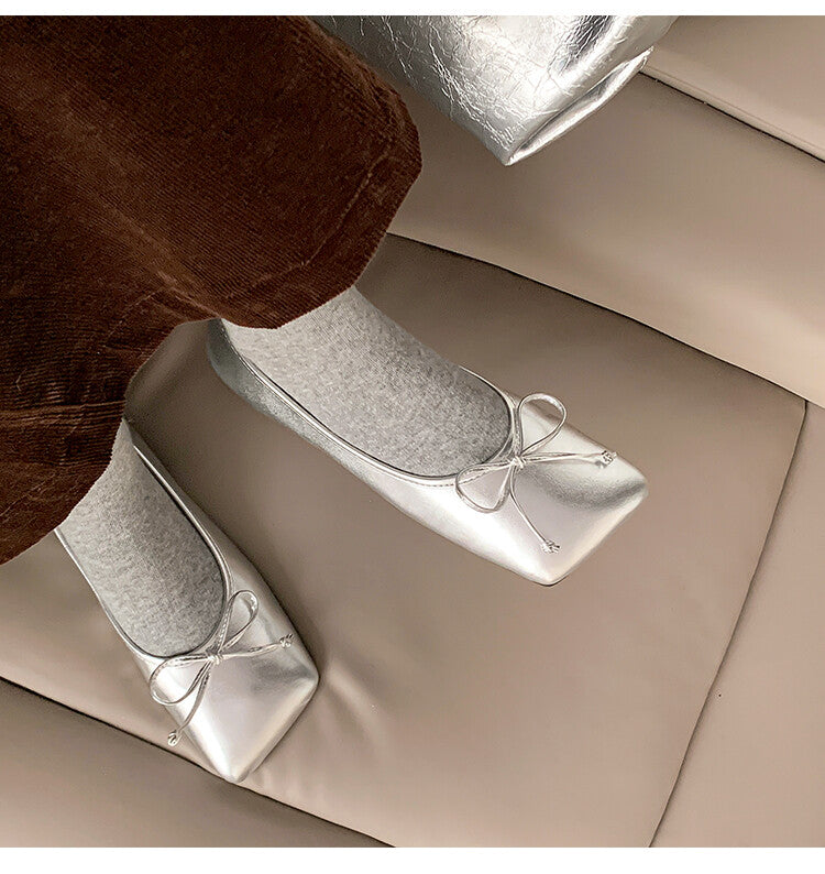 Karin Luna In Stock Spot Goods  Hurry up and grab this hot item!！Square-Toed Flat Granny Shoes