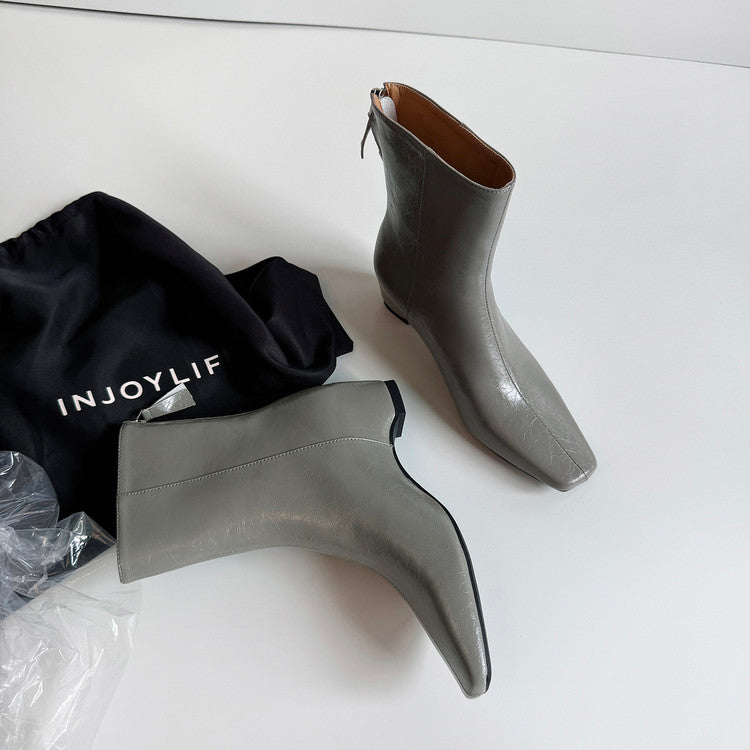 Karin Luna Basic Versatile  Square toe Hot-selling Short Boots