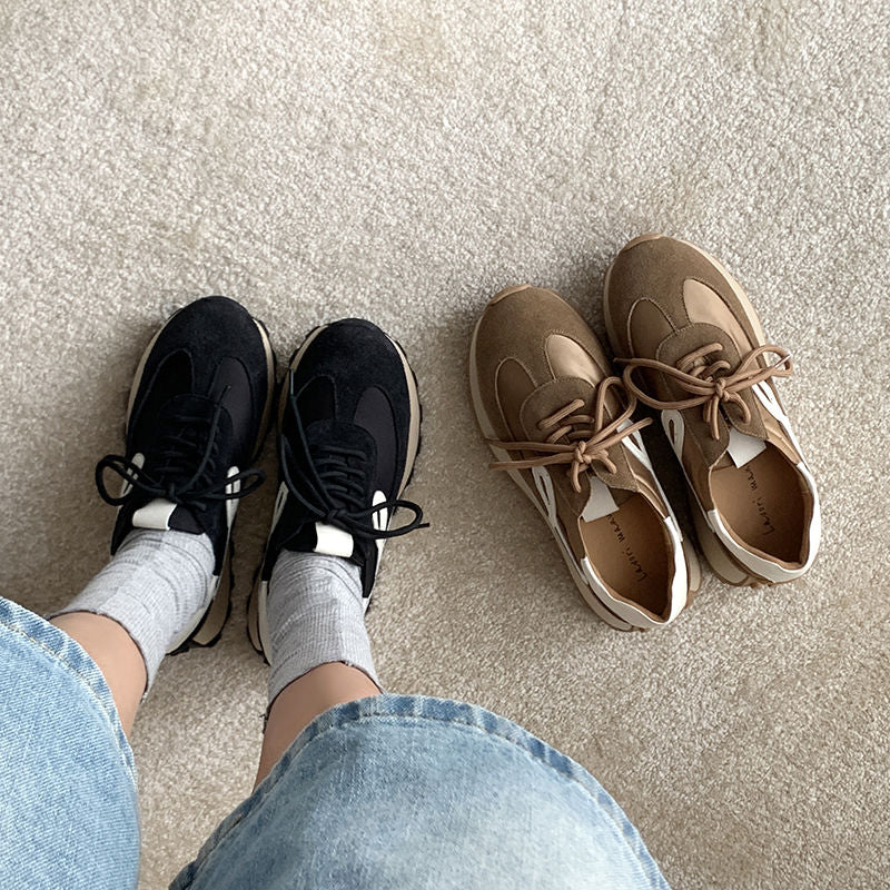 Karin Luna Casual Shoes Series~  In Stock Hot-Selling Versatile Lace-Up Thick-Soled Deep Mouth Single Shoes