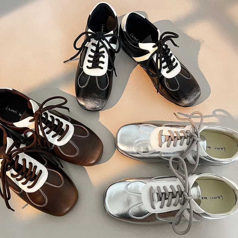 Karin Luna Casual Shoes Series~ Spot Goods Spot Goods Hot-selling Lace-up Hidden Heel Deep Mouth Single Shoes