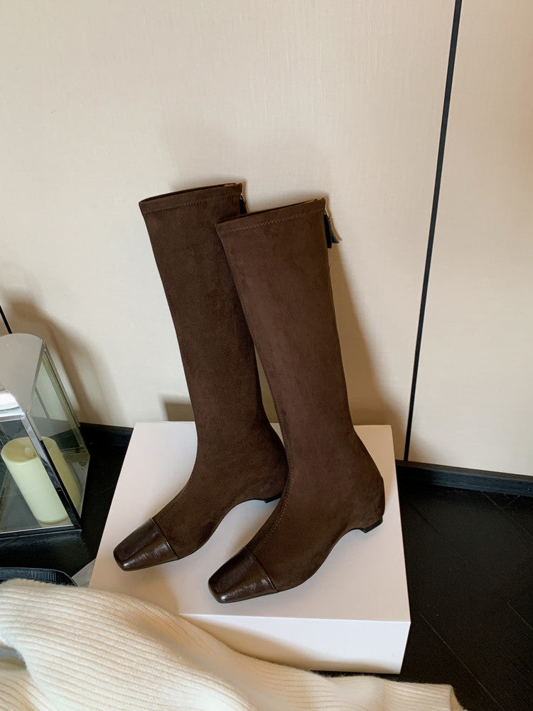 Karin Luna In Stock In Stock Patchwork Long Boots Elegant Versatile