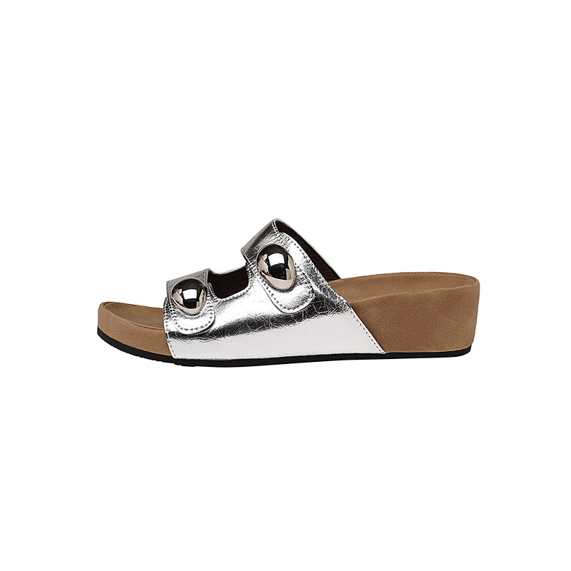 Karin Luna   Casual Style   Thick Sole Belt Buckle Slide Sandals