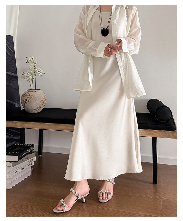 Karin Luna Exquisite Round Toe One-Strap Rhinestone Thin Heel Slippers