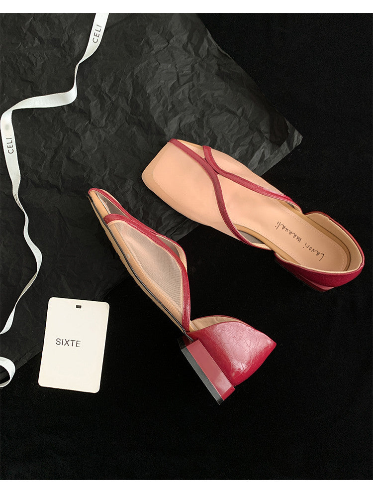 Karin Luna In Stock Spot Goods  Square Toe Mesh Sandals