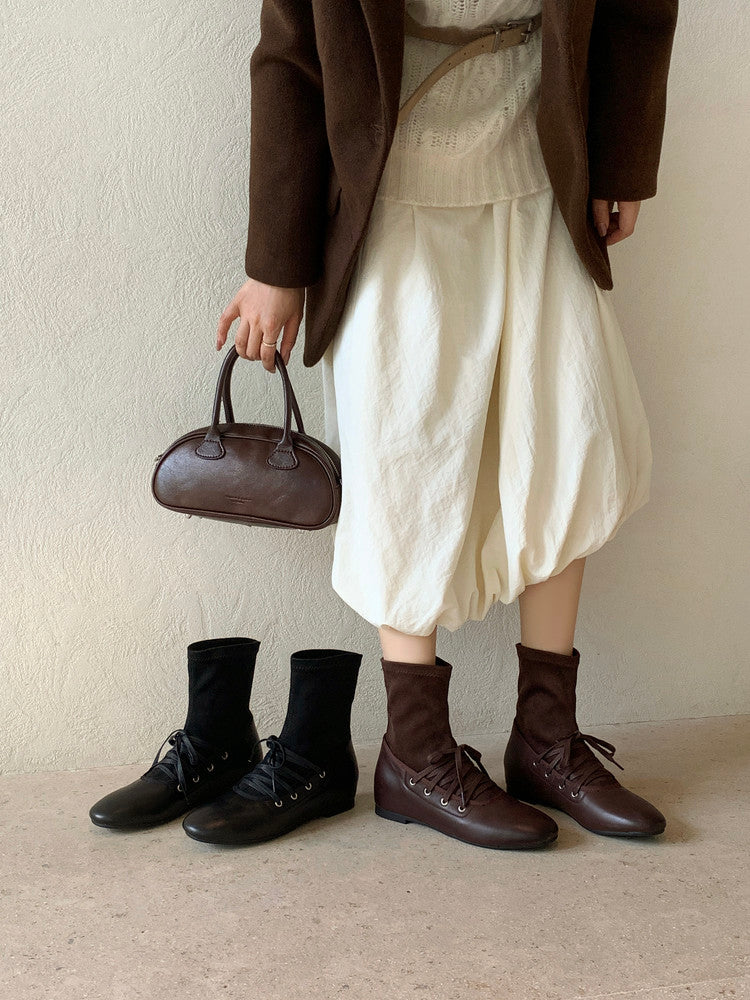 Karin Luna Round Toe Internal Height Increase Lace-up Ankle Boots