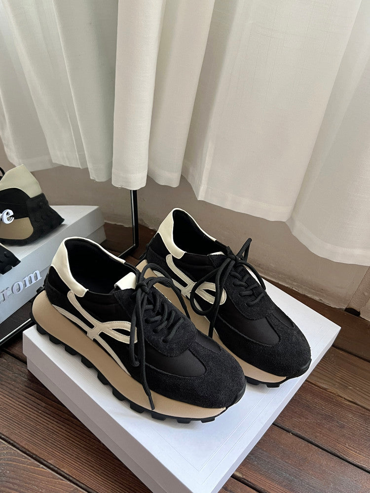Karin Luna Casual Shoes Series~  In Stock Hot-Selling Versatile Lace-Up Thick-Soled Deep Mouth Single Shoes