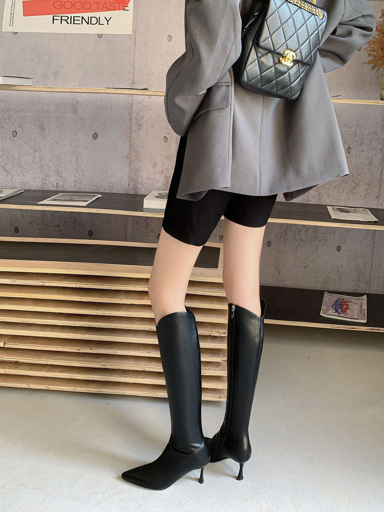 Karin Luna Elegant Style v Pointed Toe Stiletto Long Boots