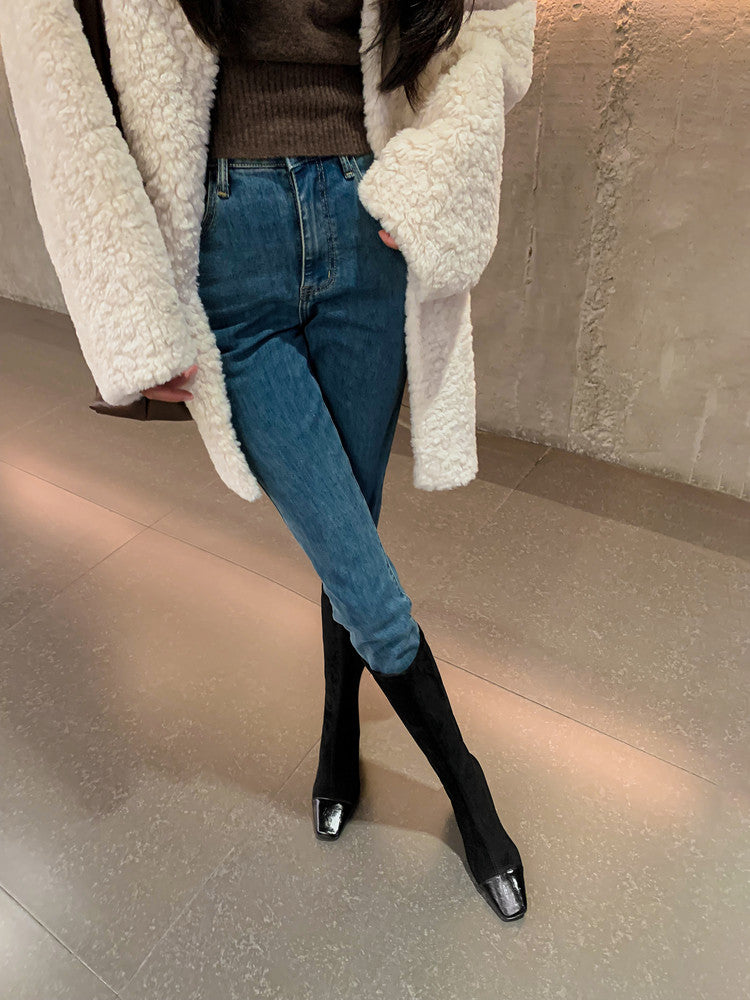Karin Luna In Stock In Stock Patchwork Long Boots Elegant Versatile