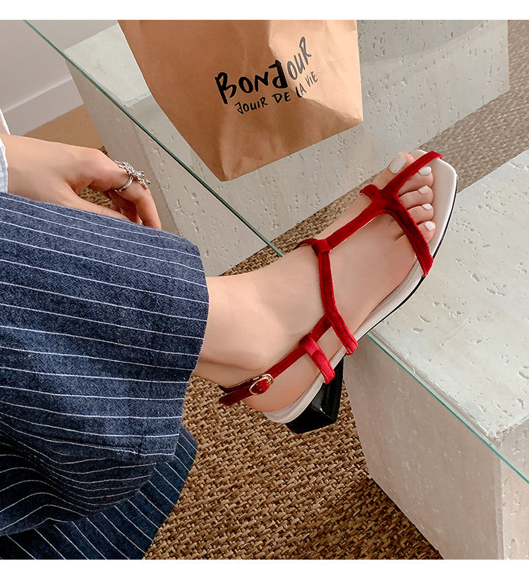 Karin Luna In Stock Spot Goods Vacation style t Strappy Open-Toe Flat Sandals