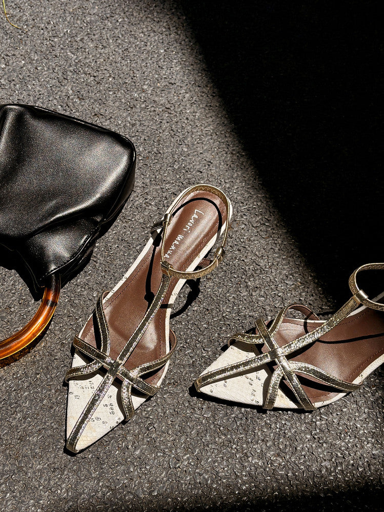 Karin Luna In Stock Spot Goods  French-style Hollow-out Thin Strap Sandals