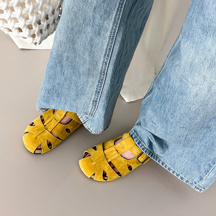 Karin Luna Full Layer Inside and Out~Basic Versatile Perforated Round Toe Birkenstock Slippers