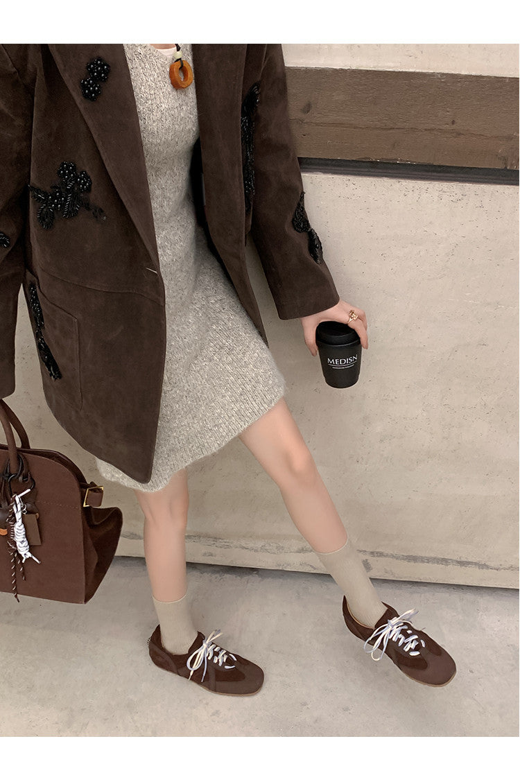 Karin Luna In Stock Spot Goods Casual Style Suede Lace-Up Height-Increasing Popular Single Shoes