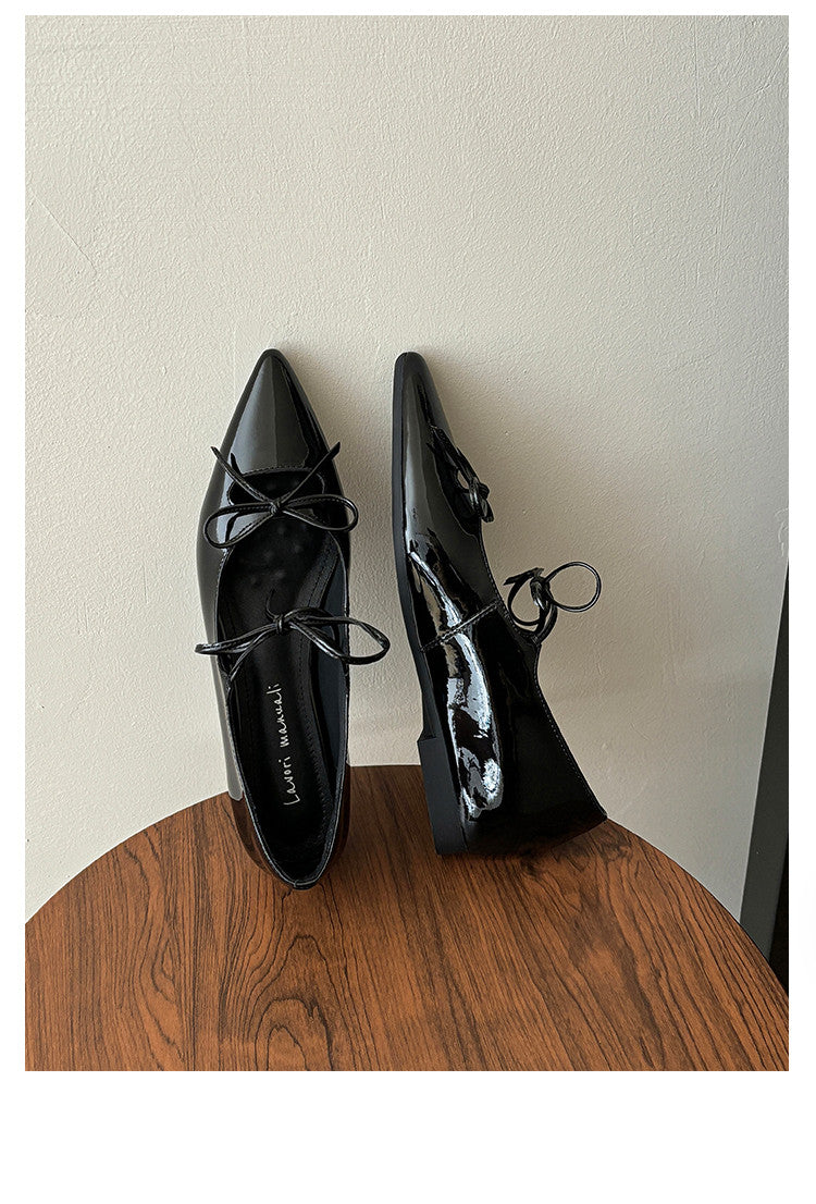 Karin Luna In Stock Spot Goods  Hot-selling Element Bowknot Square Toe Pointed Toe Single Shoes