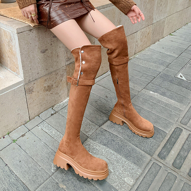 Karin Luna has prepared stock  Main Push Main Push  Hot-selling Large Sole Self-flowing Foldable Round Toe Over-the-Knee Boots
