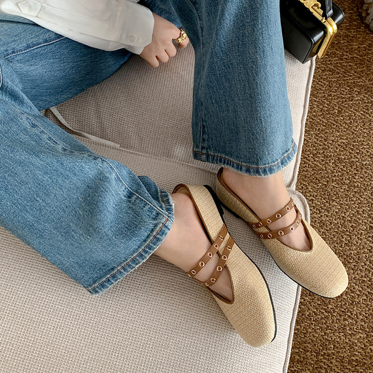 Karin Luna  Closed-Toe Woven Style Height-Increasing Slippers