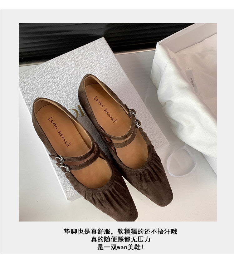Karin Luna Full Leather Inside and Out Popular Element Amber Heel Elegant French Style Single Shoes