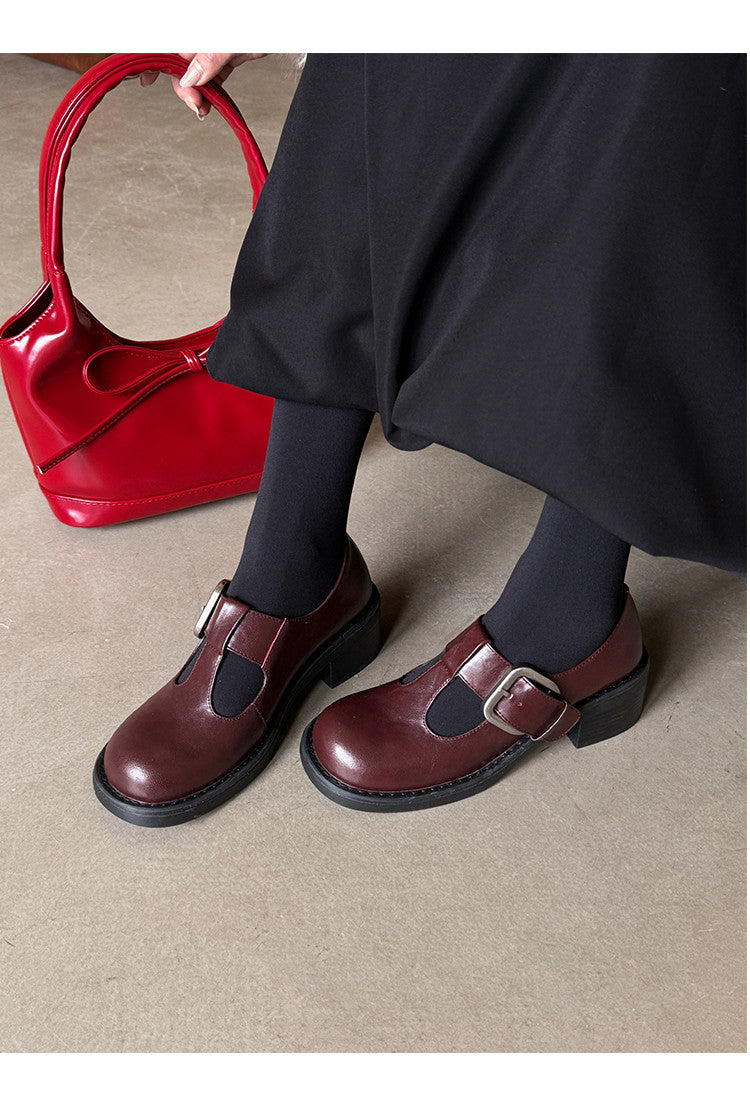 Karin Luna In Stock Spot Goods round Head t Round Toe British Style Single Shoes