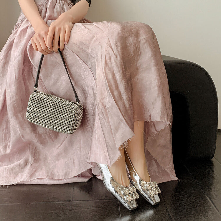 Karin Luna High Quality Low Price ！Hot-selling Fasteners Full leather inside and out Trendy Plaid Fabric Super Beautiful Flat Cowhide Shoes
