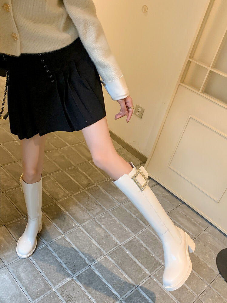 Karin Luna Bestseller Spot Goods Exquisiteness round Head Elastic Long Boots