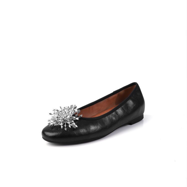 Karin Luna Full Leather Inside and Out~Gorgeous Fireworks Flat Granny Shoes