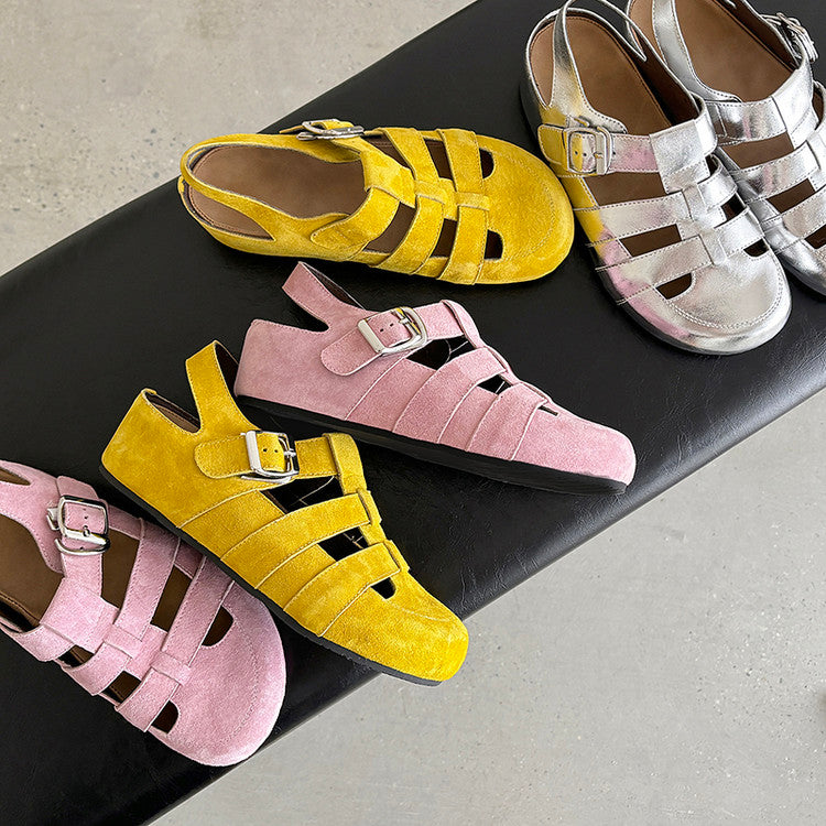 Karin Luna Full Layer Inside and Out~Basic Versatile Perforated Round Toe Birkenstock Shoes