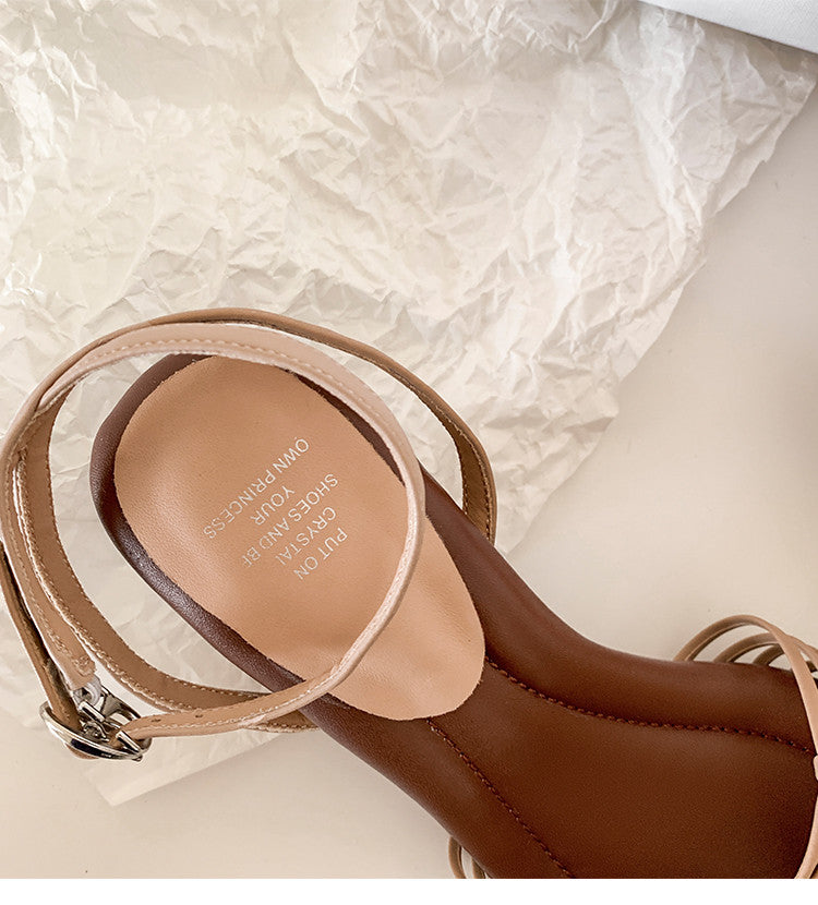 Karin Luna Data Hot Item  Comes with data plan included Hand-woven Square Toe Sofa Insoles Irregular Heel Sandals