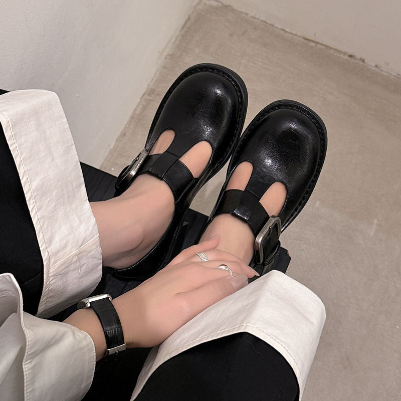 Karin Luna In Stock Spot Goods round Head t Round Toe British Style Single Shoes
