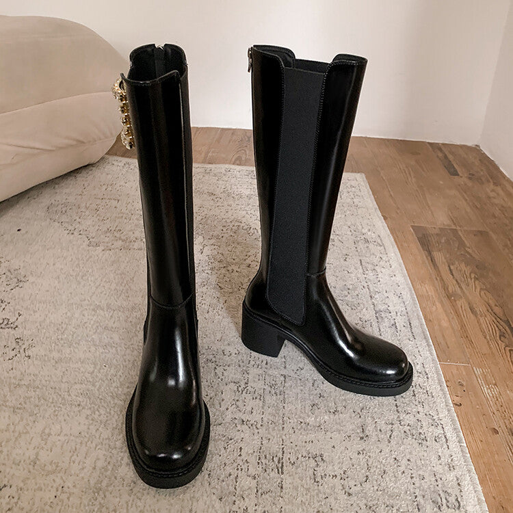 Karin Luna Bestseller Spot Goods Exquisiteness round Head Elastic Long Boots