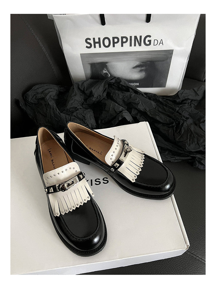Karin Luna Casual Shoes Series~ Spot Goods Spot Goods Hot-selling Tassel Element Small Gold Buckle Single Shoes