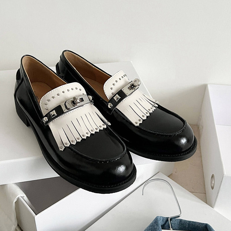 Karin Luna Casual Shoes Series~ Spot Goods Spot Goods Hot-selling Tassel Element Small Gold Buckle Single Shoes