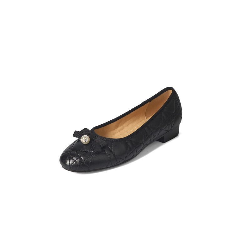 Karin Luna In Stock Spot Goods  Dior's popular retro flat rhombus-pattern granny shoes First Layer Sheepskin Full leather inside and out