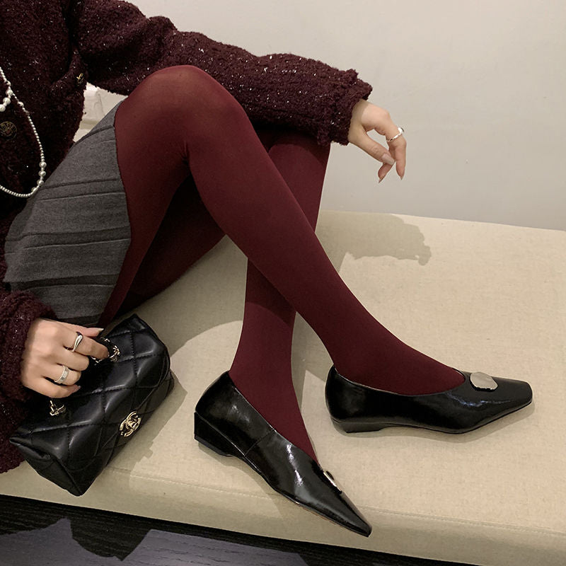 Karin Luna In Stock Spot Goods  Small Metal Decoration Thick Heel Single Shoes