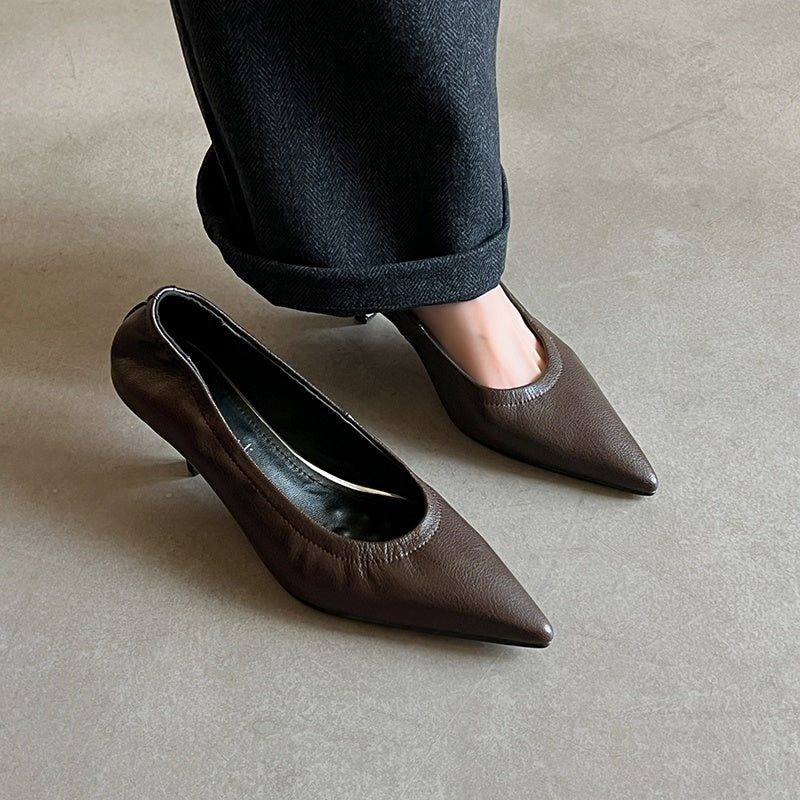 Karin Luna In Stock Spot Goods    Vintage Classic Style Shallow Mouth Single Shoes