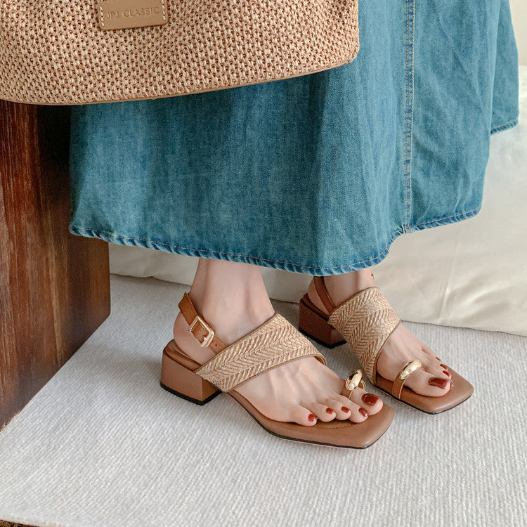 Karin Luna In Stock In Stock  Hot-selling Vacation Style  Basic Versatile Woven Style Sandals