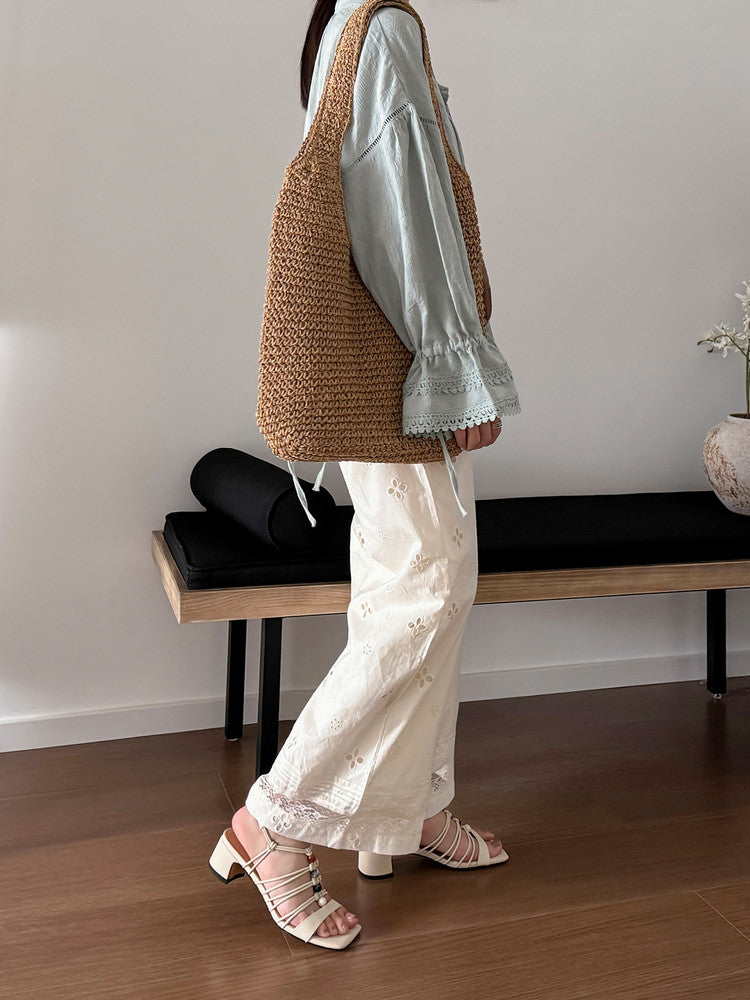 Karin Luna Bohemian Vacation Style~Square Toe Open Toe Sandals