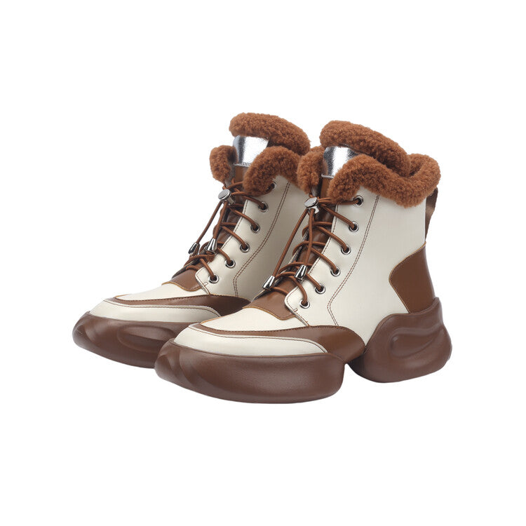 Karin Luna In Stock  Spot Goods  Hot-selling Sports Thick Sole Thickened Fur Snow Boots Full cowhide