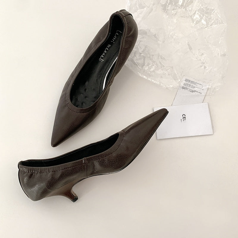 Karin Luna In Stock Spot Goods    Vintage Classic Style Shallow Mouth Single Shoes