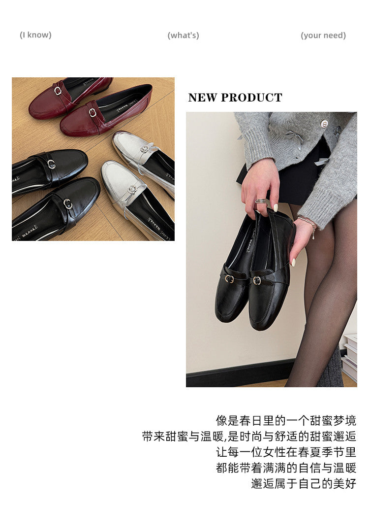 Karin Luna In Stock Spot Goods Basic Versatile British Style Single Shoes