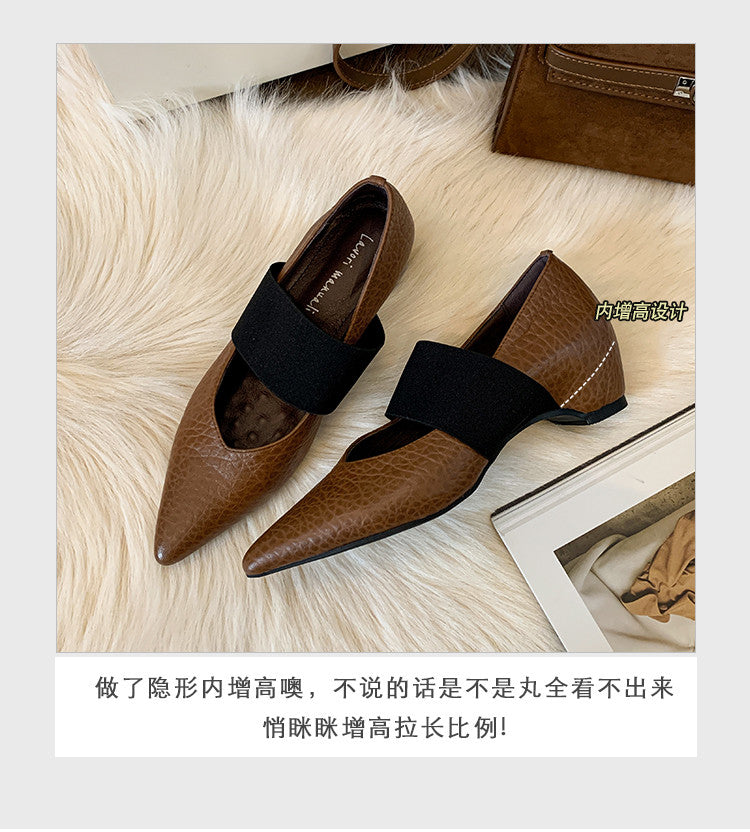 Karin Luna  Popular Pointed Toe Hidden Heel Strap Single Shoes