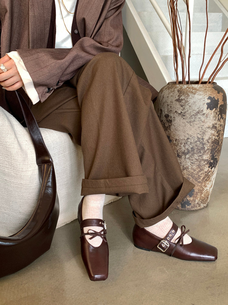 Karin Luna In Stock Spot Goods  Square Toe Internal Height Increase Detachable Bowknot
