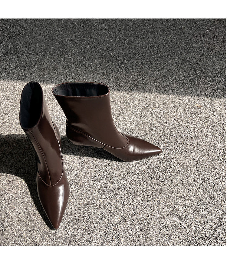 Karin Luna In Stock  Spot Goods Elegant kitten heel pointed toe trendy ankle boots