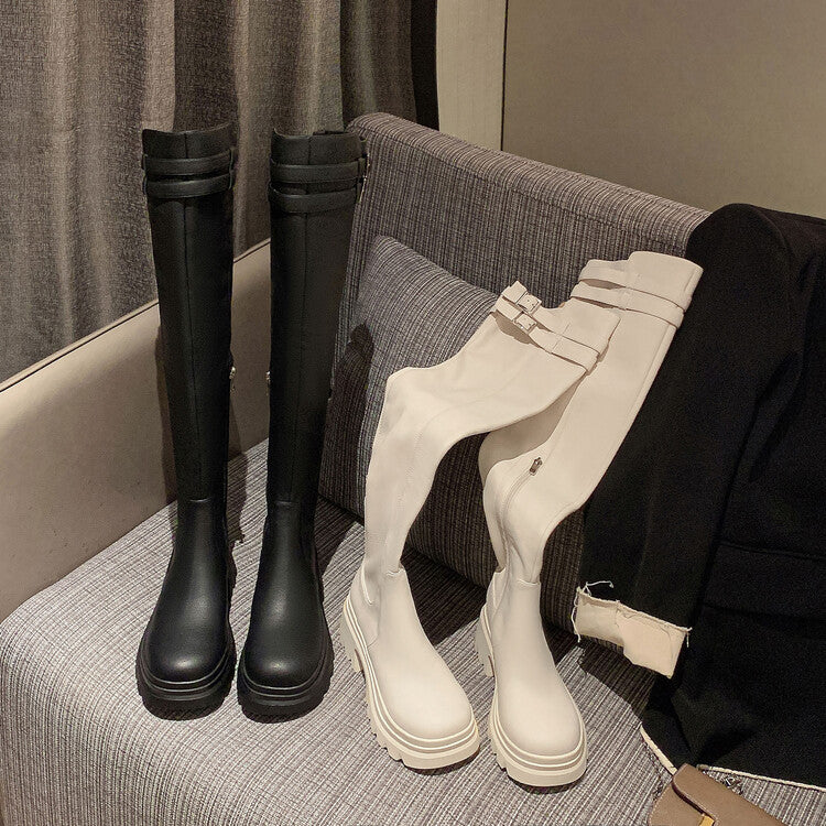Karin Luna In Stock is the Way to Go！ Basic Thick-Soled Over-the-Knee Boots Super Soft Sheepskin Classic