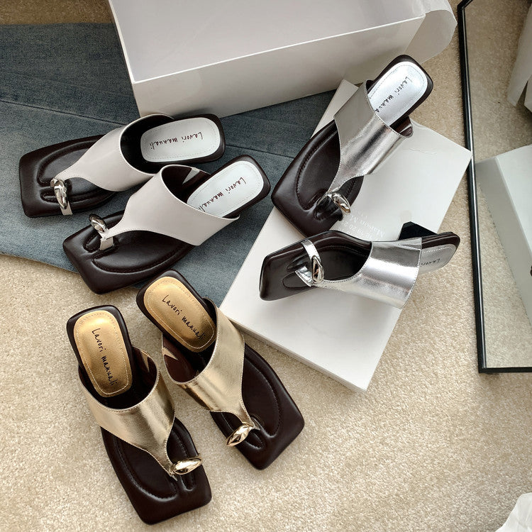 Karin Luna In Stock  Spot Goods   Casual Style Square Toe Slip-On Super Comfortable Slippers