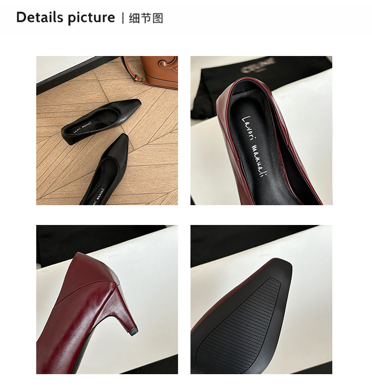 Karin Luna In Stock In Stock ~Basic Versatile French Style Small Square Toe Shallow Mouth Single Shoes