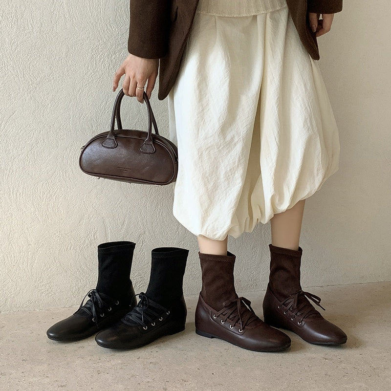 Karin Luna Round Toe Internal Height Increase Lace-up Ankle Boots